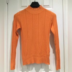 4/$20 Vibrant Orange Textured Women's Turtleneck Sweater